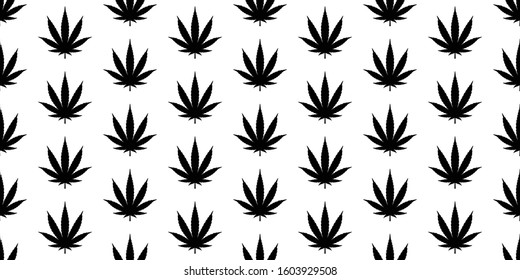 Weed seamless pattern Marijuana vector cannabis leaf scarf isolated repeat wallpaper tile background illustration design