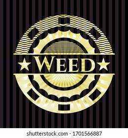 Weed shiny badge. Vector Illustration. Detailed.