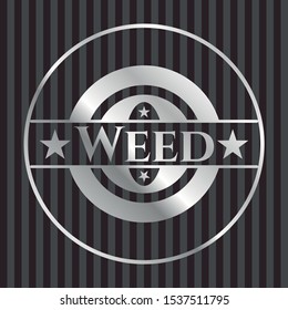 Weed silvery badge. Vector Illustration. Mosaic.