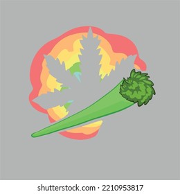 weed smoke log with grey background