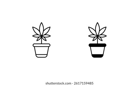 Weed Tree icon design with white background stock illustration