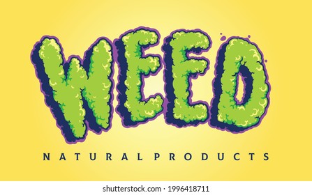 Weed Typeface Cloud Smoke Vector illustrations for your work Logo, mascot merchandise t-shirt, stickers and Label designs, poster, greeting cards advertising business company or brands.