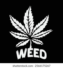 WEED TYPOGRAPHY T SHIRT DESIGN AND VECTOR FILE.