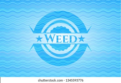 Weed water concept emblem.