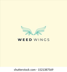 weed with the wing shape logo design