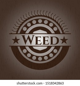 Weed wood emblem. Retro. Vector Illustration.