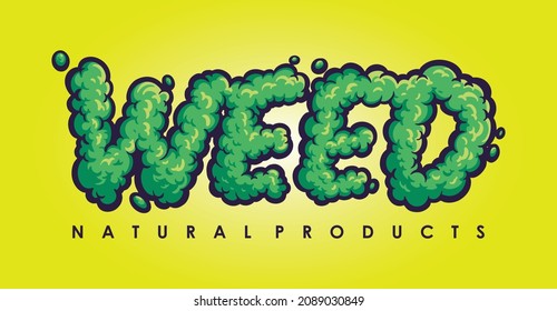 Weed Word Lettering Natural Decorative Vector illustrations for your work Logo, mascot merchandise t-shirt, stickers and Label designs, poster, greeting cards advertising business company or brands.