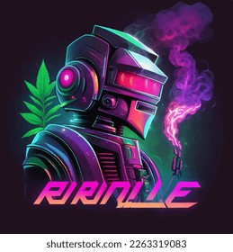 Logo de Weedbot estilo sintetizador de los años 80 11