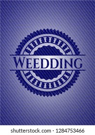 Weedding emblem with jean texture