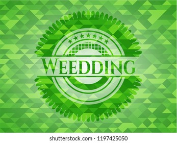 Weedding green mosaic emblem