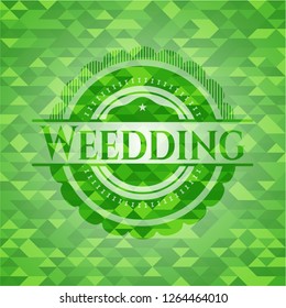 Weedding green mosaic emblem