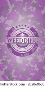 Weedding pink and purple on camo pattern. Vector Illustration. Detailed. 