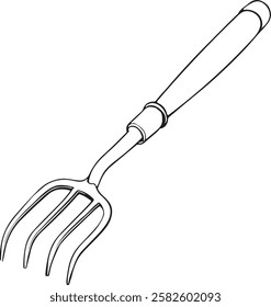 Weeder Rustic Tool for Gardening, Silhouette vector art illustration with a white background