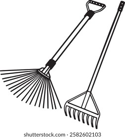 Weeder Rustic Tool for Gardening, Silhouette vector art illustration with a white background