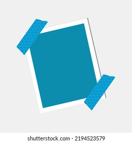 Weeding Anniversary photo frame with adhesive tape flat design 
