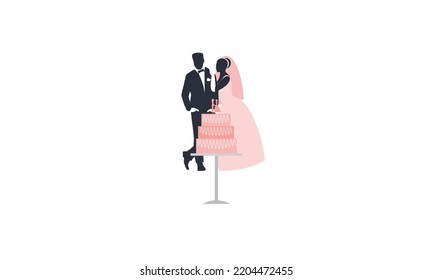 Weeding Couple Romantic vector logo design
