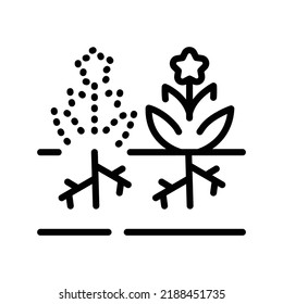 Icono de la línea de color de las flores de secado. Servicio de jardín. Trazo editable.