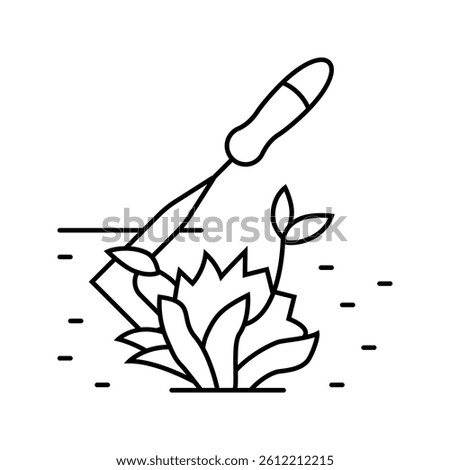 weeding garden maintenance line icon vector. weeding garden maintenance sign. isolated contour symbol black illustration