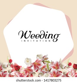 Weeding Invitation Background With Flower