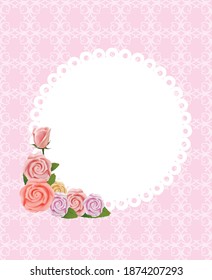 Weeding invitation with roses. vector illustration