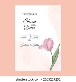 Weeding Invitation Templet Set With Flowers  Glitter Decoration For Save The Date