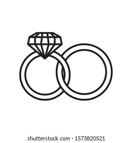 Weeding Rings Line Style Icon Vector Stock Vector (Royalty Free ...