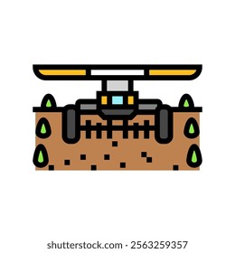 weeding robot harvests color icon vector. weeding robot harvests sign. isolated symbol illustration