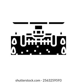 weeding robot harvests glyph icon vector. weeding robot harvests sign. isolated symbol illustration