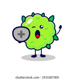 Weeds protect cute character illustration
