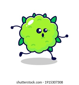 Weeds run cute character illustration