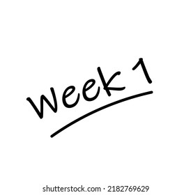 week 1 poster art vector illustration. plan or schedule label