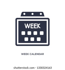 week calendar icon. Simple element illustration from airport terminal concept. week calendar editable symbol design on white background. Can be use for web and mobile.
