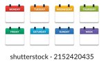 Week calendar schedule vector set in template design.