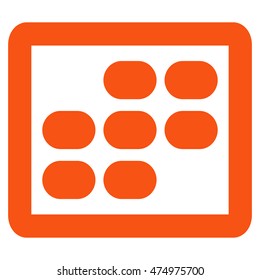 Week Calendar vector icon. Style is stroke flat icon symbol, orange color, white background.