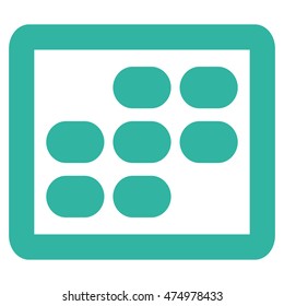Week Calendar vector icon. Style is outline flat icon symbol, cyan color, white background.