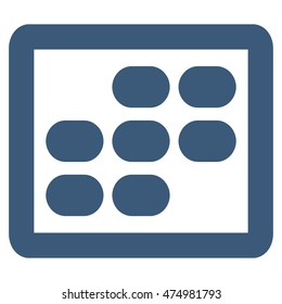 Week Calendar vector icon. Style is outline flat icon symbol, blue color, white background.