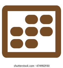 Week Calendar vector icon. Style is linear flat icon symbol, brown color, white background.