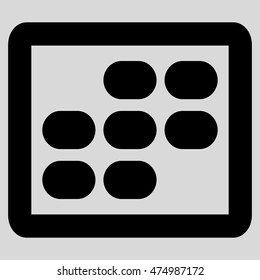 Week Calendar vector icon. Style is contour flat icon symbol, black color, light gray background.