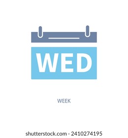 week concept line icon. Simple element illustration. week concept outline symbol design.