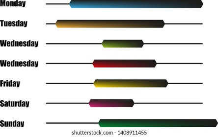 Week days plan with color measure - Vector
