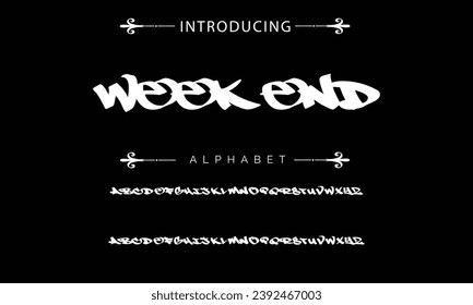 Week End Graffiti font text effect, spray and street text style