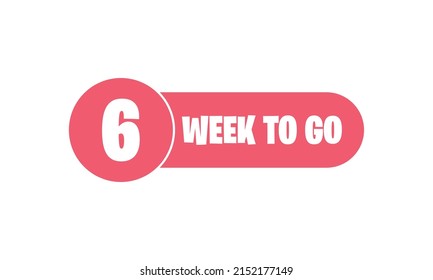 Week to Go promotion countdown vector illustration sticker sale price offer promo deal timer, Vector illustration. EPS 10