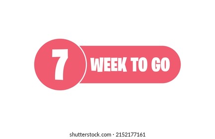 Week to Go promotion countdown vector illustration sticker sale price offer promo deal timer, Vector illustration. EPS 10