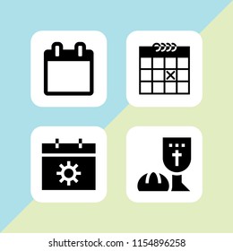 week icon. 4 week set with last supper and calendar vector icons for web and mobile app