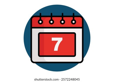 Week icon. colored outline icon style. calendar with 7 day. icon related to time and date. time elements vector illustration