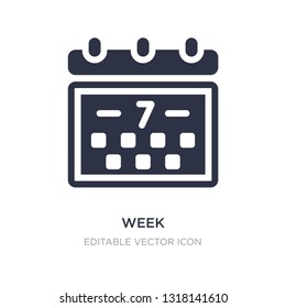 week icon on white background. Simple element illustration from Time and date concept. week icon symbol design.