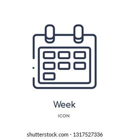 Week Icon Time Date Outline Collection Stock Vector (Royalty Free ...