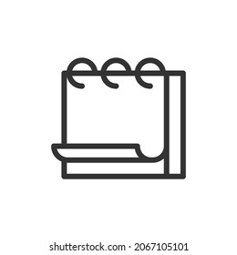 Week minimal line icon. Web stroke symbol design. Week sign isolated on a white background. Premium line icon.