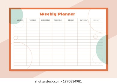 week organizer planner template design