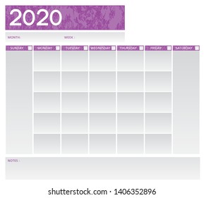 Week planner purple and grey vector schedule